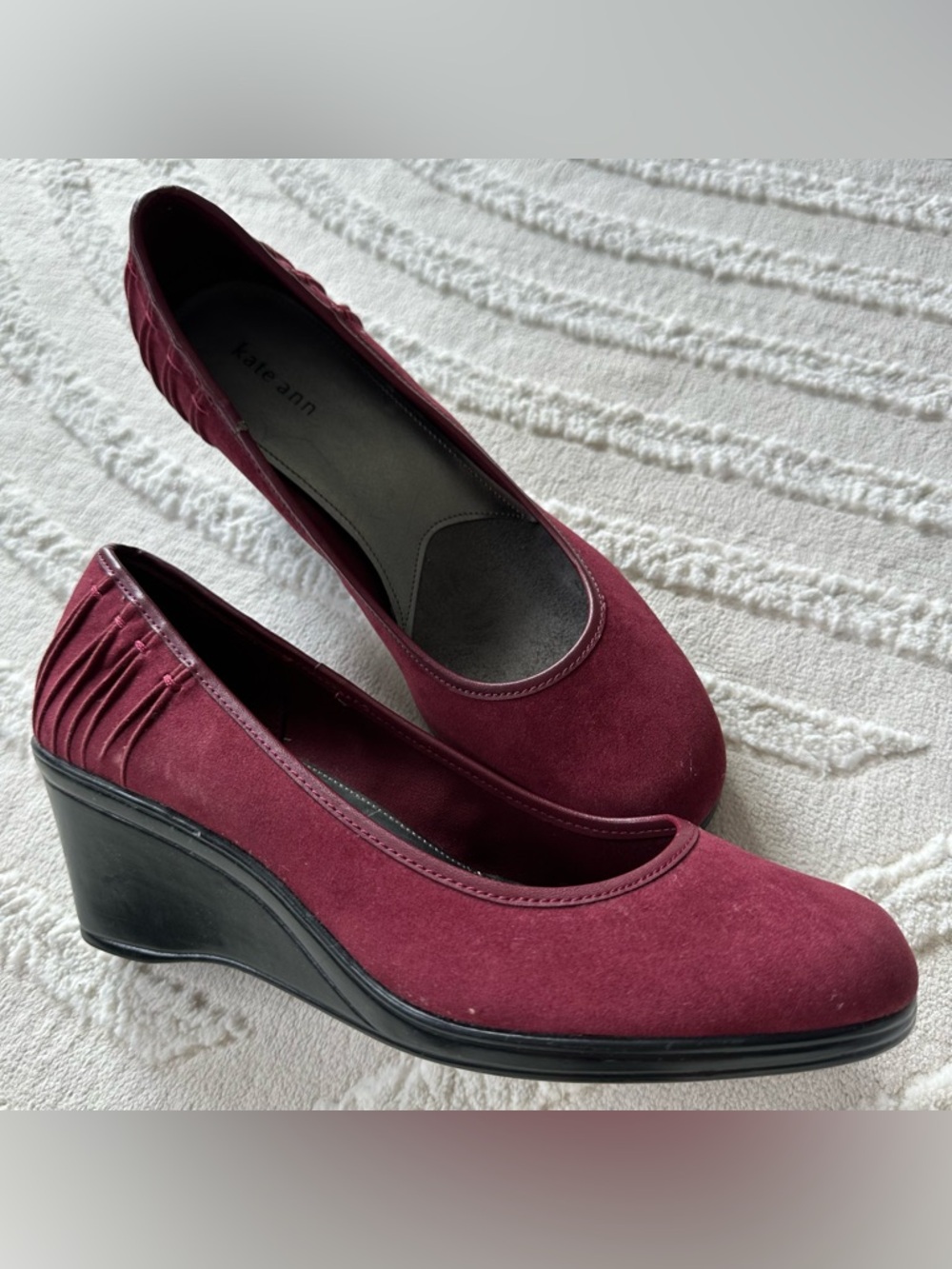 Kate Ann | Burgundy Suede Wedge Heels